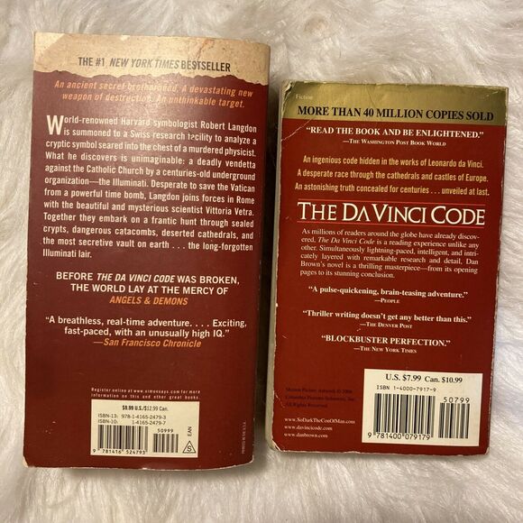 Angels and Demons & The Da Vinci Code by Dan Brown Book Novels Bundle Of 2 - Picture 5 of 9